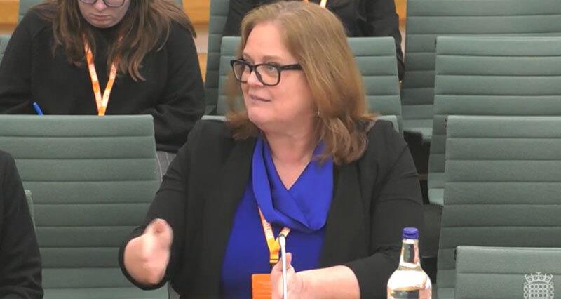 Rachel Hallos gives evidence to the committee