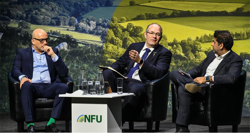 An image of the panel on stage during the Building Business Resilience session at NFU Conference 2023