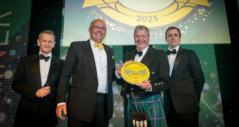 Presenter Alexander Armstrong, NFU President Tom Bradshaw, Alistair Carmichael MP and Farmers Weekly editor Andrew Meredith