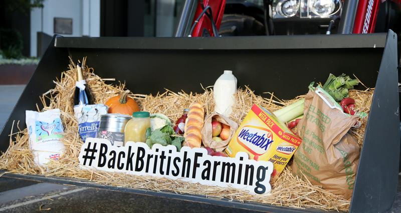 A photo of the British produce on display on the NFU float at the Lord Mayor Show 2023.