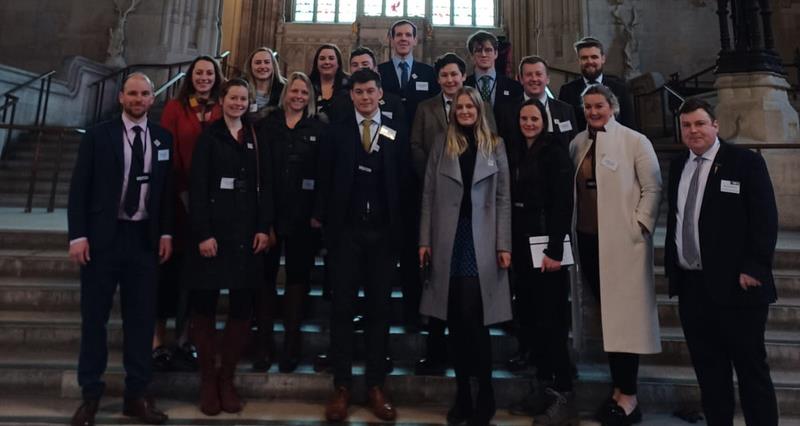 A group photo of the Poultry Industry Programme 2022/23 cohort in Westminister Hall. 