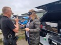 Group secretary Annie Streeter flying a drone