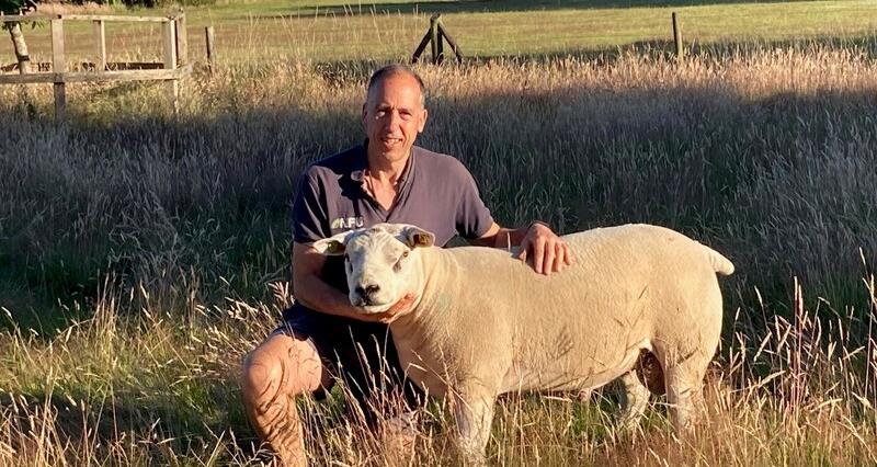 Christopher Deane with one of his sheep