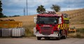 Fire engine on a farm
