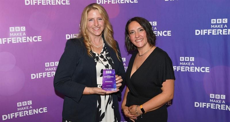 Becki Fielding with her BBC Make a Difference Award