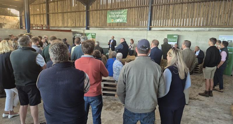 NFU President Tom Bradshaw speaking to an audience at the Summer Social 