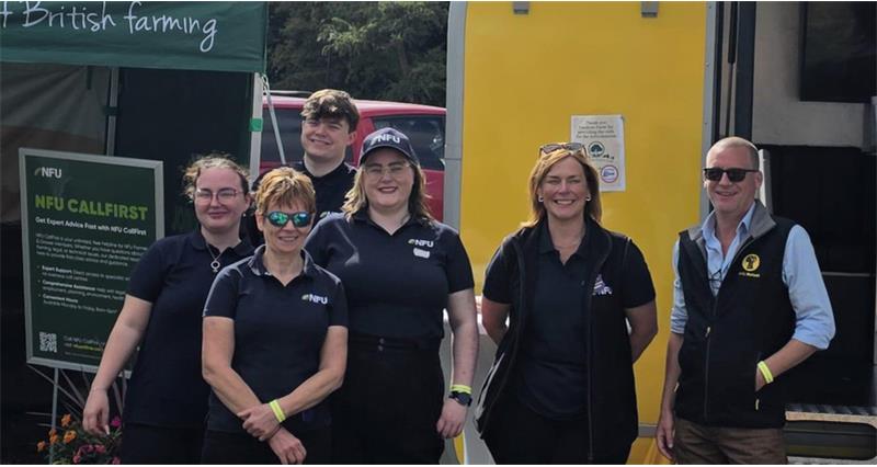 A photo of NFU Halifax in front of tents at the Halifax Agricultural Show