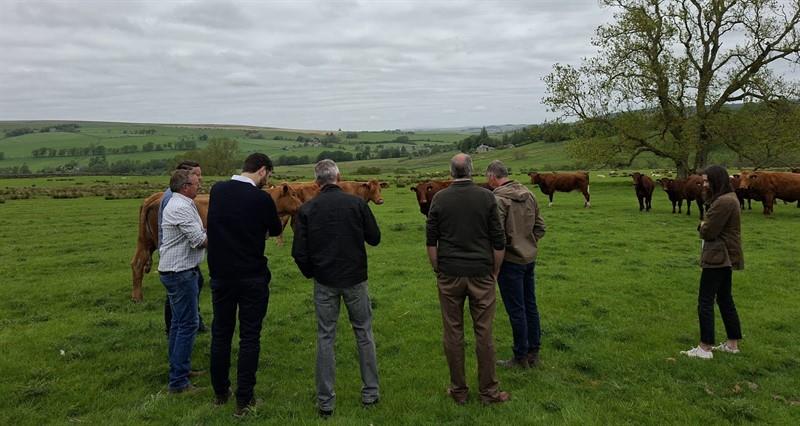 Members in discussion on farm with Hexham MP Joe Morris and former Health Secretary Wes Streeting