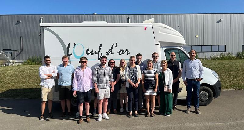 PIP 2024/25 cohort stood beside a L'Oeuf d'Or van