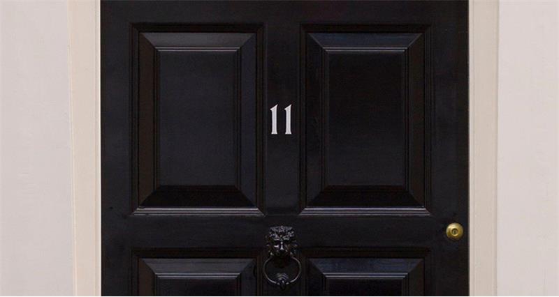 Door of number 11 Downing Street