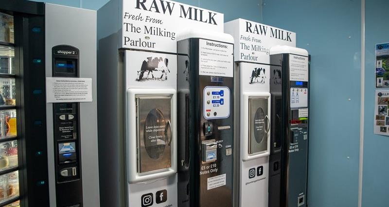 Raw milk vending machines at Cockshotts Farm