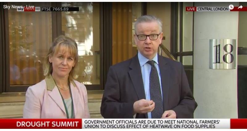 Minette Batters and Michael Gove at Agriculture Drought Summit on Sky News_56484