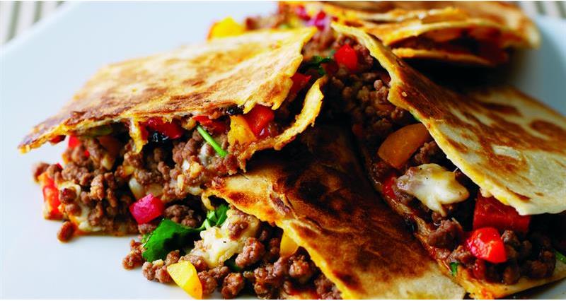 Beef and sweet pepper quesadillas