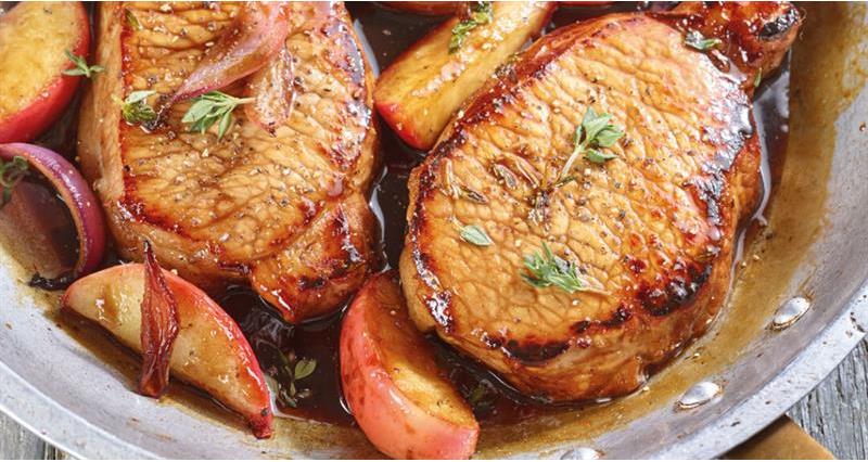 Balsamic pork with apples