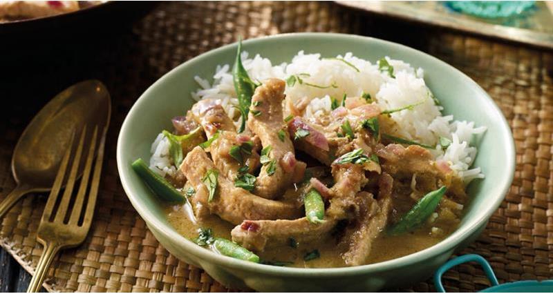 Thai green pork medallion curry