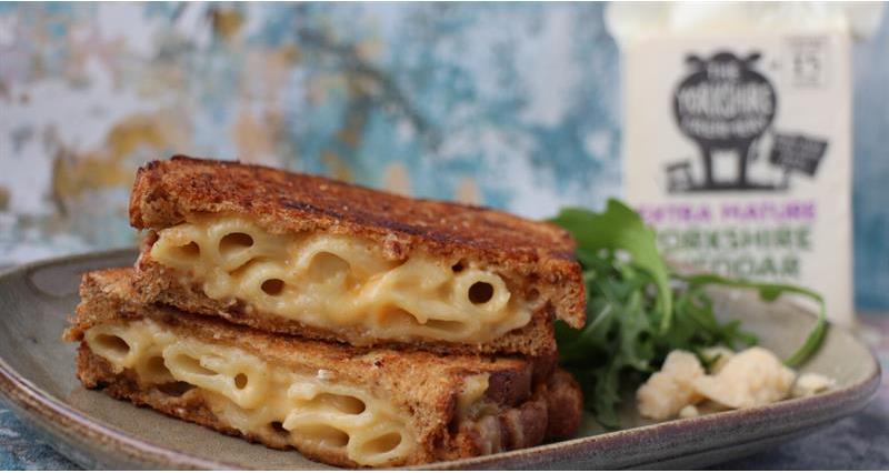 Mac and Yorkshire Cheddar cheese toastie
