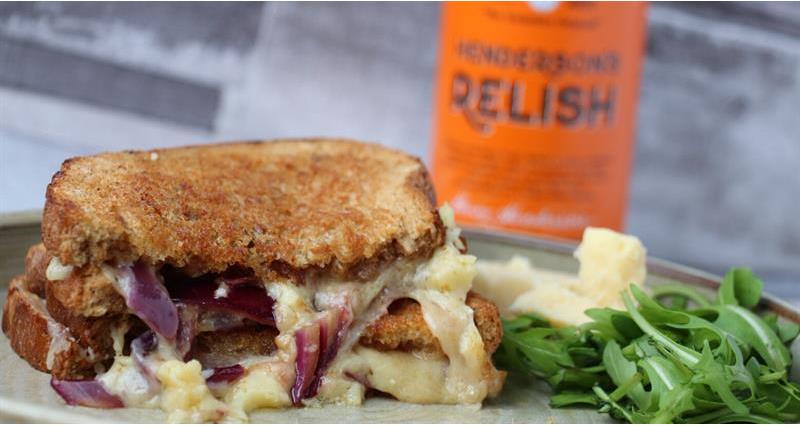 Yorkshire cheddar, red onion & Hendersons relish toastie