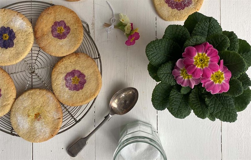 Pretty Pressed Flower Biscuits